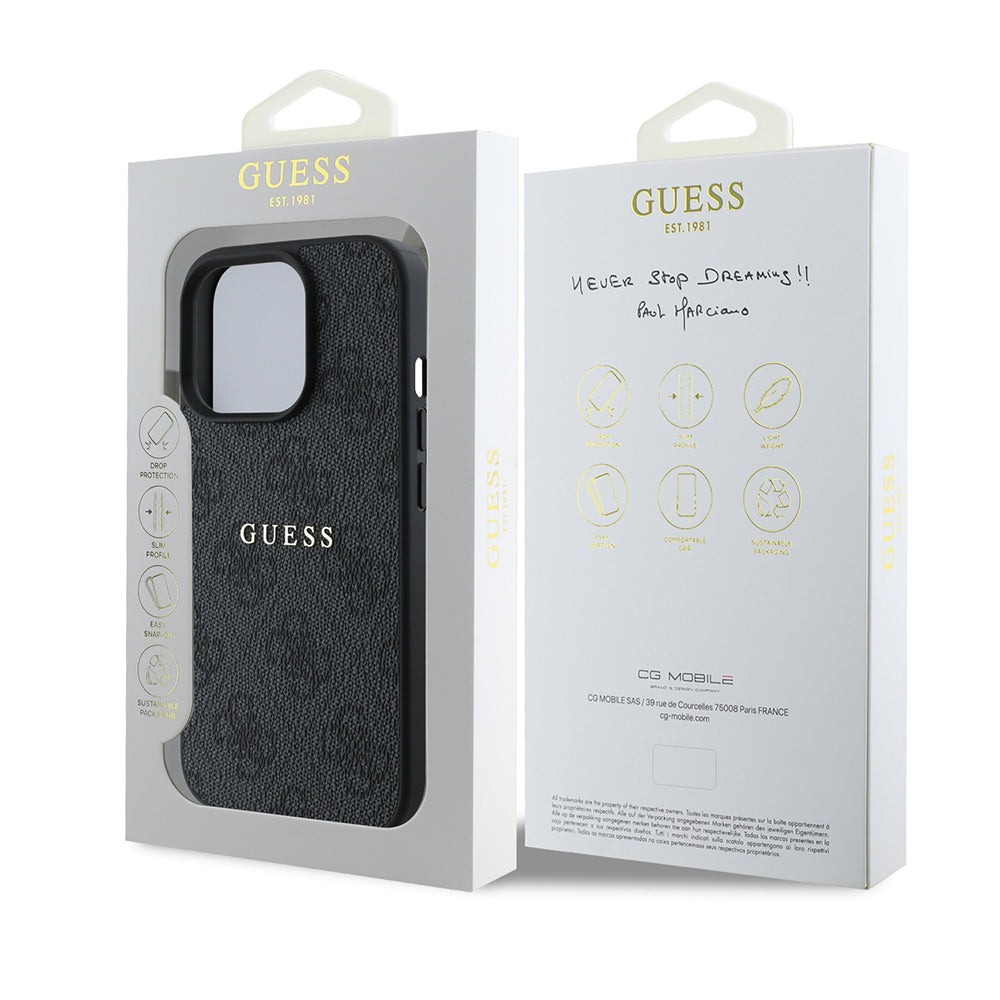 iPhone 14 Pro Max Kılıf Guess Orjinal Lisanslı M-safe Şarj Özellikli 4G Desen Yazı Logolu Kapak