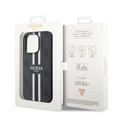 iPhone 14 Pro Max Kılıf Guess Orjinal Lisanslı M-safe Şarj Özellikli 4G Şerit Tasarımlı Printed Kapak