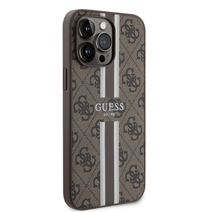 iPhone 14 Pro Max Kılıf Guess Orjinal Lisanslı M-safe Şarj Özellikli 4G Şerit Tasarımlı Printed Kapak