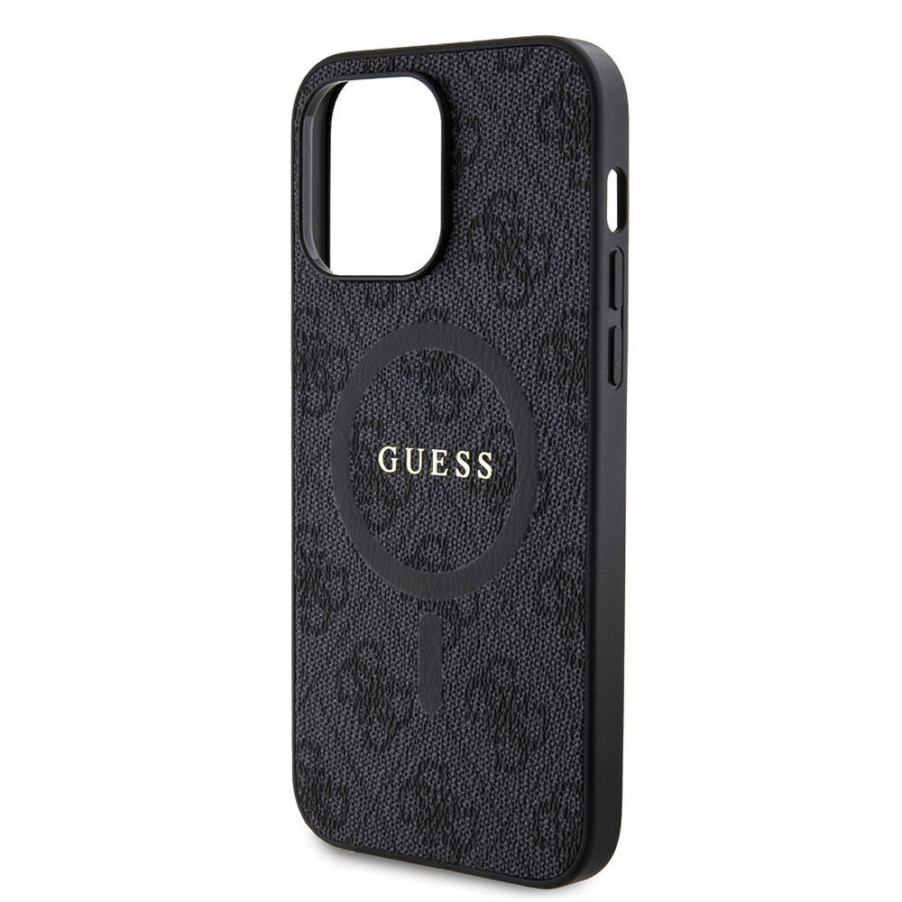 iPhone 14 Pro Max Kılıf Guess Orjinal Lisanslı M-safe Şarj Özellikli PU Halkalı 4G Desenli Yazı Logolu Kapak