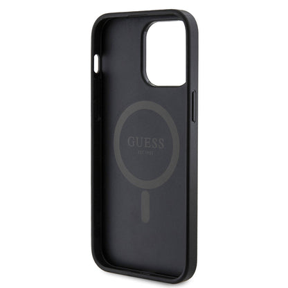 iPhone 14 Pro Max Kılıf Guess Orjinal Lisanslı M-safe Şarj Özellikli PU Halkalı 4G Desenli Yazı Logolu Kapak