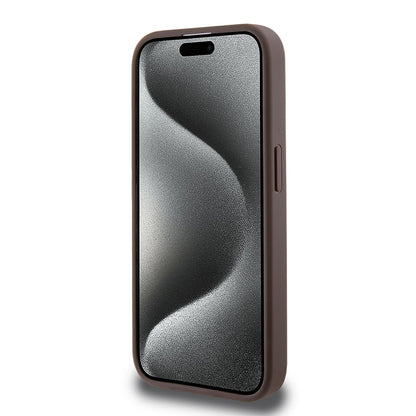 iPhone 14 Pro Max Kılıf Guess Orjinal Lisanslı M-safe Şarj Özellikli PU Üçgen Logo 4G Desenli Kapak