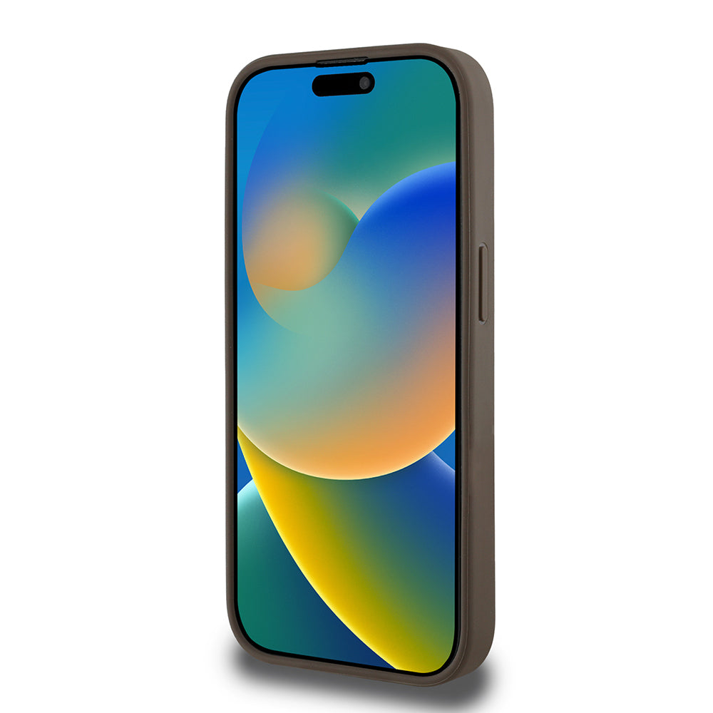 iPhone 14 Pro Max Kılıf Guess Orjinal Lisanslı M-safe Şarj Özellikli Sıcak Baskılı Üçgen Logolu PU Deri Peony Kapak