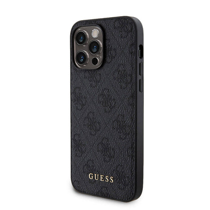 iPhone 14 Pro Max Kılıf Guess Orjinal Lisanslı M-safe Şarj Özellikli Yazı Logolu 4G Desenli Kapak + Powerbank 5000mAh 2in1 Set