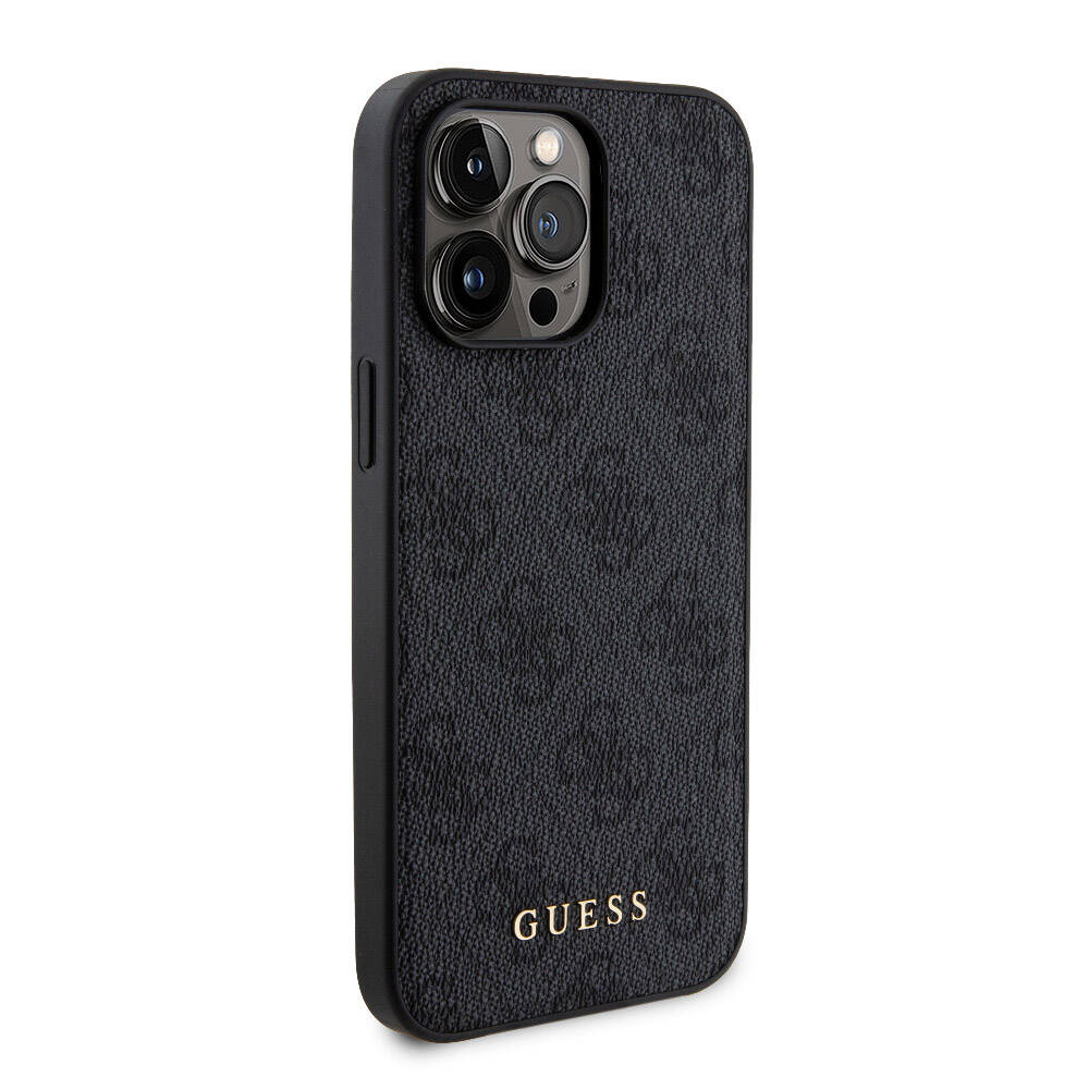 iPhone 14 Pro Max Kılıf Guess Orjinal Lisanslı M-safe Şarj Özellikli Yazı Logolu 4G Desenli Kapak + Powerbank 5000mAh 2in1 Set