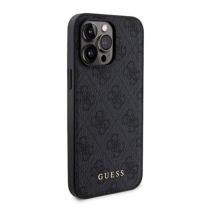 iPhone 14 Pro Max Kılıf Guess Orjinal Lisanslı M-safe Şarj Özellikli Yazı Logolu 4G Desenli Kapak + Powerbank 5000mAh 2in1 Set