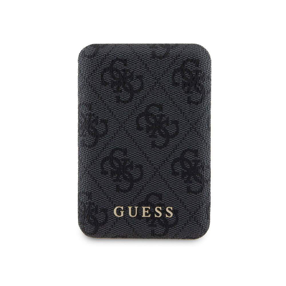 iPhone 14 Pro Max Kılıf Guess Orjinal Lisanslı M-safe Şarj Özellikli Yazı Logolu 4G Desenli Kapak + Powerbank 5000mAh 2in1 Set
