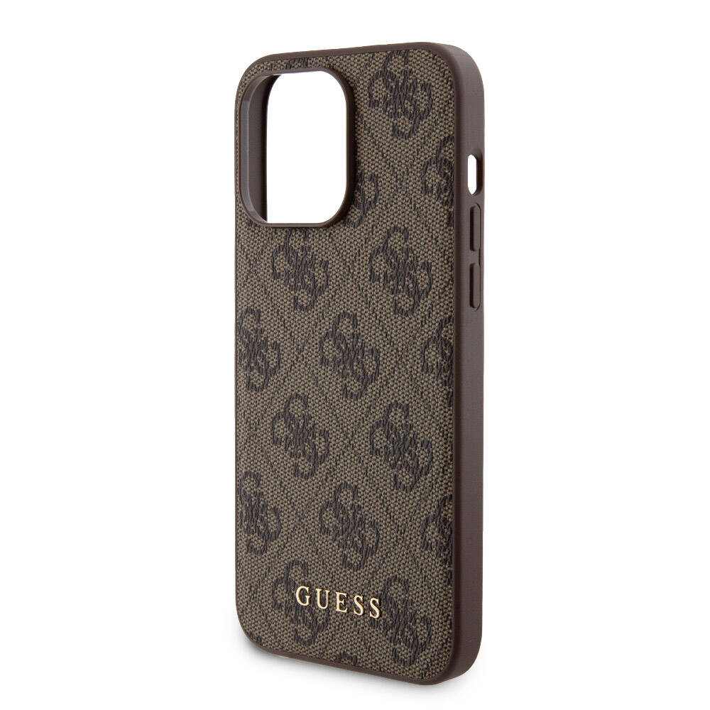iPhone 14 Pro Max Kılıf Guess Orjinal Lisanslı M-safe Şarj Özellikli Yazı Logolu 4G Desenli Kapak + Powerbank 5000mAh 2in1 Set