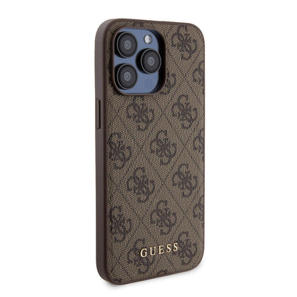 iPhone 14 Pro Max Kılıf Guess Orjinal Lisanslı M-safe Şarj Özellikli Yazı Logolu 4G Desenli Kapak + Powerbank 5000mAh 2in1 Set
