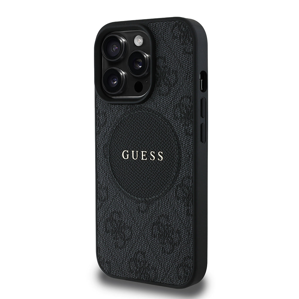 iPhone 14 Pro Max Kılıf Guess Orjinal Lisanslı M-safe Şarj Özellikli Yazı Logolu Circle Classic Kapak