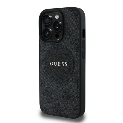 iPhone 14 Pro Max Kılıf Guess Orjinal Lisanslı M-safe Şarj Özellikli Yazı Logolu Circle Classic Kapak