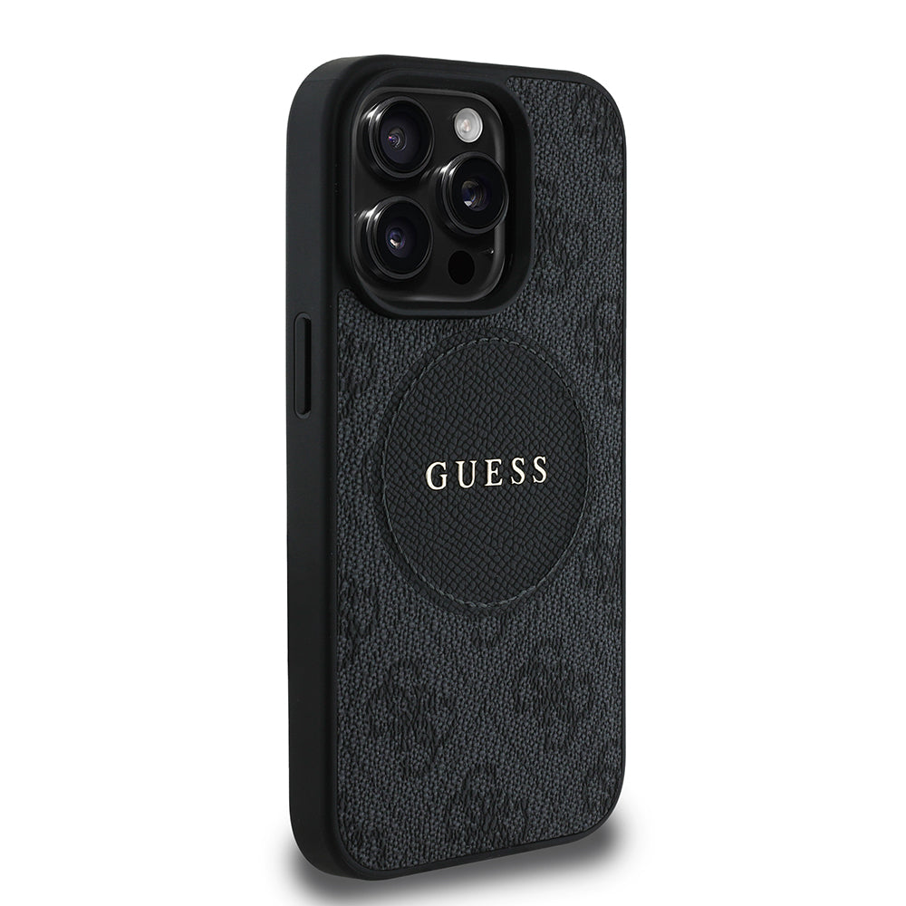 iPhone 14 Pro Max Kılıf Guess Orjinal Lisanslı M-safe Şarj Özellikli Yazı Logolu Circle Classic Kapak