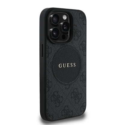 iPhone 14 Pro Max Kılıf Guess Orjinal Lisanslı M-safe Şarj Özellikli Yazı Logolu Circle Classic Kapak