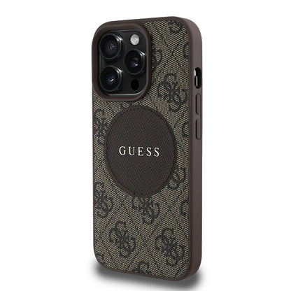 iPhone 14 Pro Max Kılıf Guess Orjinal Lisanslı M-safe Şarj Özellikli Yazı Logolu Circle Classic Kapak