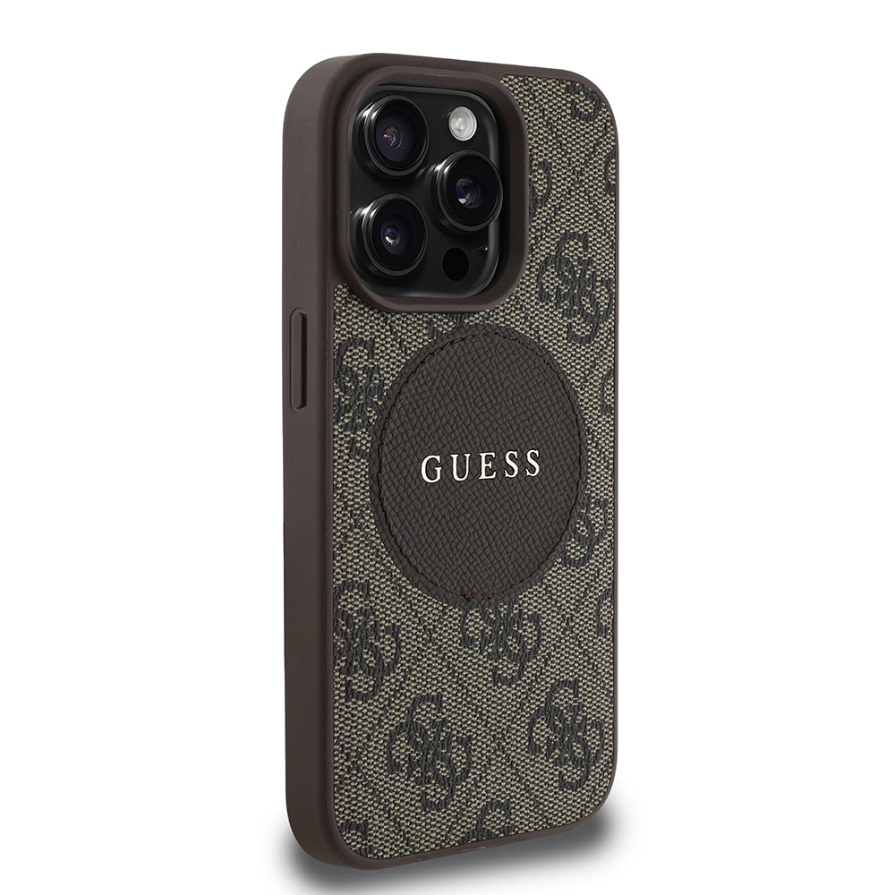 iPhone 14 Pro Max Kılıf Guess Orjinal Lisanslı M-safe Şarj Özellikli Yazı Logolu Circle Classic Kapak