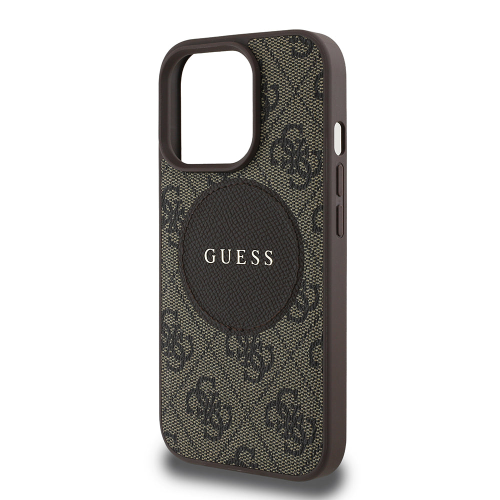 iPhone 14 Pro Max Kılıf Guess Orjinal Lisanslı M-safe Şarj Özellikli Yazı Logolu Circle Classic Kapak