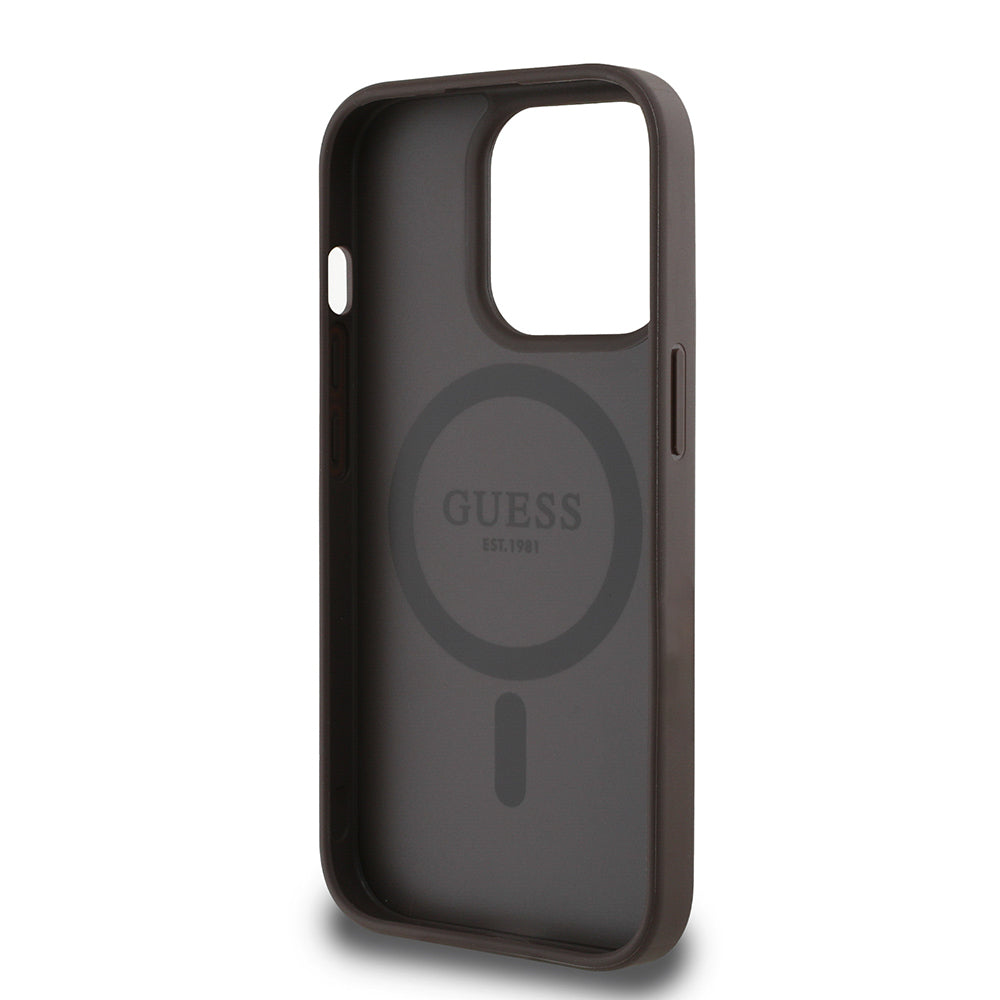 iPhone 14 Pro Max Kılıf Guess Orjinal Lisanslı M-safe Şarj Özellikli Yazı Logolu Circle Classic Kapak