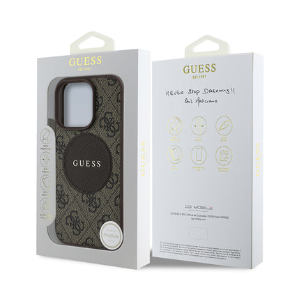 iPhone 14 Pro Max Kılıf Guess Orjinal Lisanslı M-safe Şarj Özellikli Yazı Logolu Circle Classic Kapak