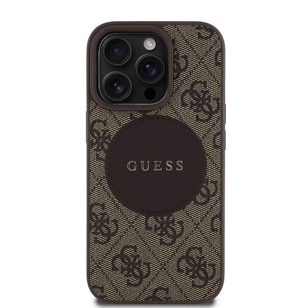 iPhone 14 Pro Max Kılıf Guess Orjinal Lisanslı M-safe Şarj Özellikli Yazı Logolu Circle Classic Kapak