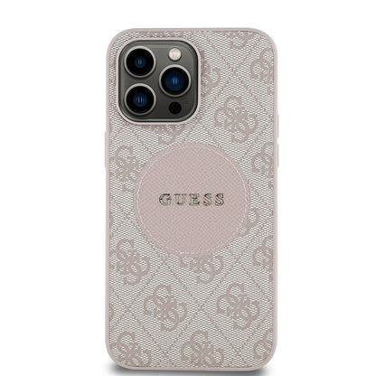 iPhone 14 Pro Max Kılıf Guess Orjinal Lisanslı M-safe Şarj Özellikli Yazı Logolu Circle Classic Kapak