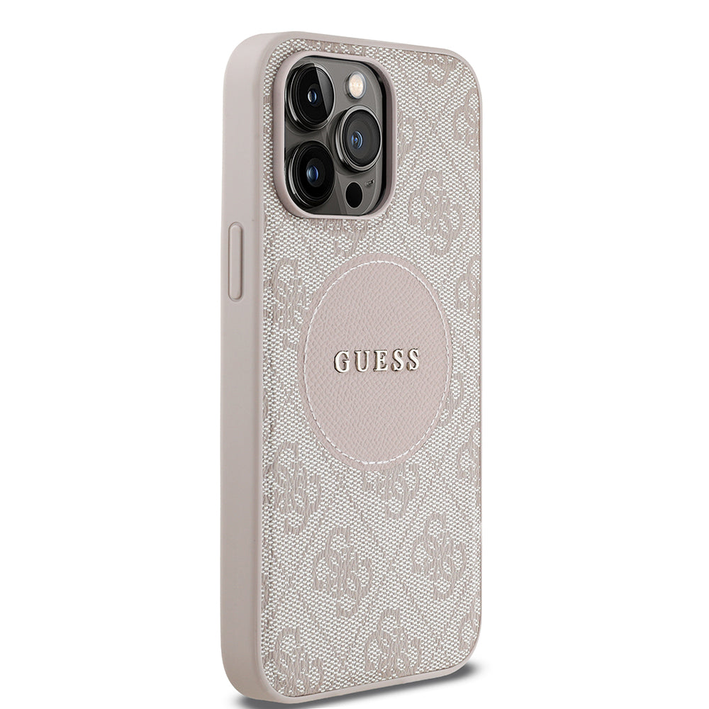 iPhone 14 Pro Max Kılıf Guess Orjinal Lisanslı M-safe Şarj Özellikli Yazı Logolu Circle Classic Kapak