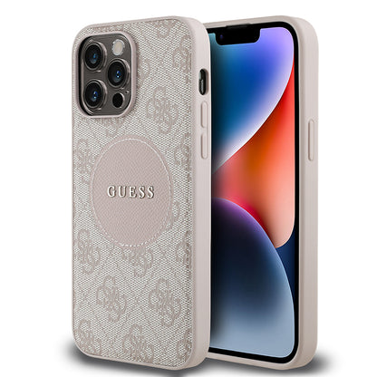 iPhone 14 Pro Max Kılıf Guess Orjinal Lisanslı M-safe Şarj Özellikli Yazı Logolu Circle Classic Kapak
