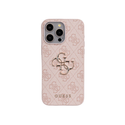 iPhone 14 Pro Max Kılıf Guess Orjinal Lisanslı PU Deri 4G Büyük Metal Logolu Çapraz Vücut Askılı Kapak