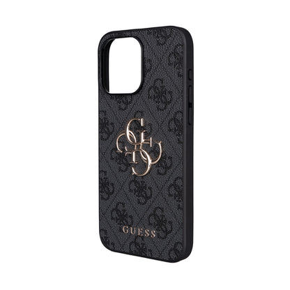 iPhone 14 Pro Max Kılıf Guess Orjinal Lisanslı PU Deri 4G Büyük Metal Logolu Çapraz Vücut Askılı Kapak