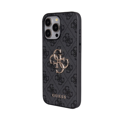 iPhone 14 Pro Max Kılıf Guess Orjinal Lisanslı PU Deri 4G Büyük Metal Logolu Çapraz Vücut Askılı Kapak