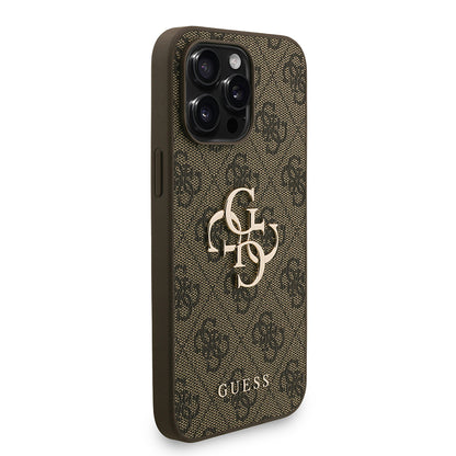 iPhone 14 Pro Max Kılıf Guess Orjinal Lisanslı PU Deri Bilek Askı İpli Metal Büyük 4G ve Yazı Logolu Kapak