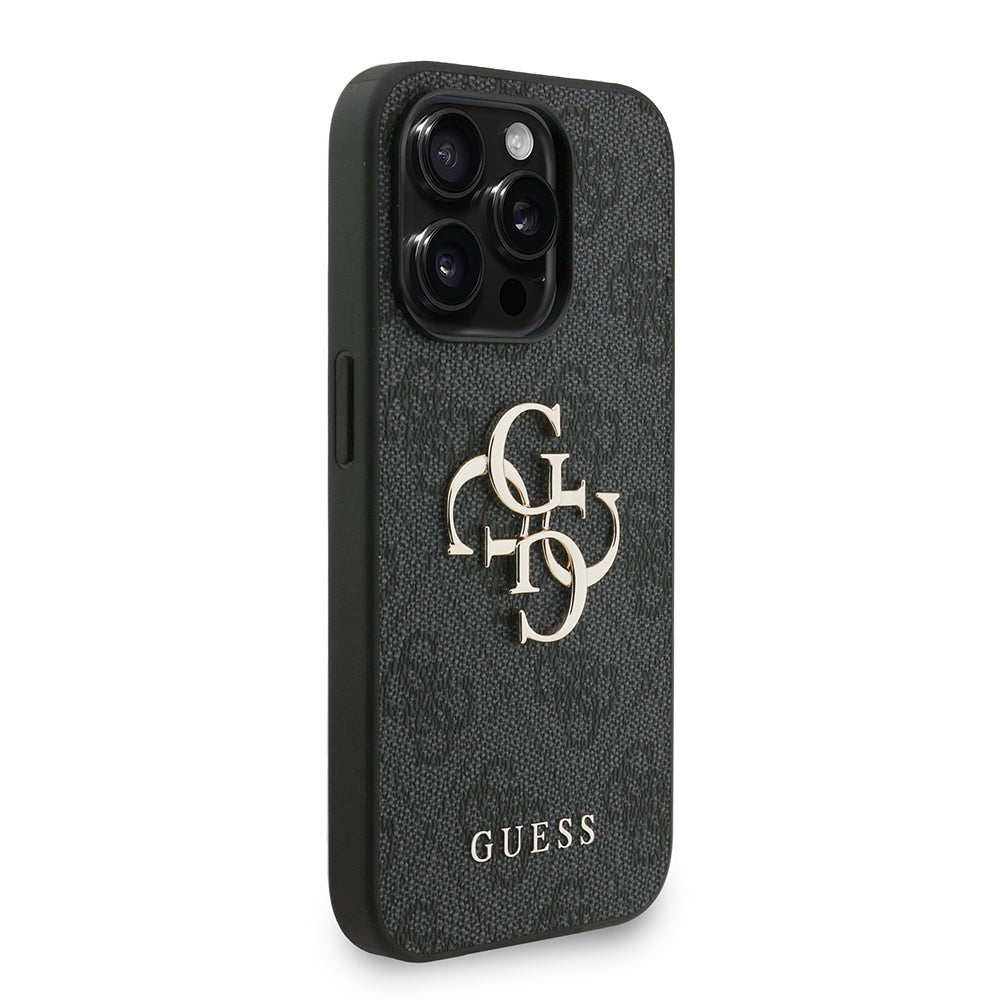 iPhone 14 Pro Max Kılıf Guess Orjinal Lisanslı PU Deri Bilek Askı İpli Metal Büyük 4G ve Yazı Logolu Kapak