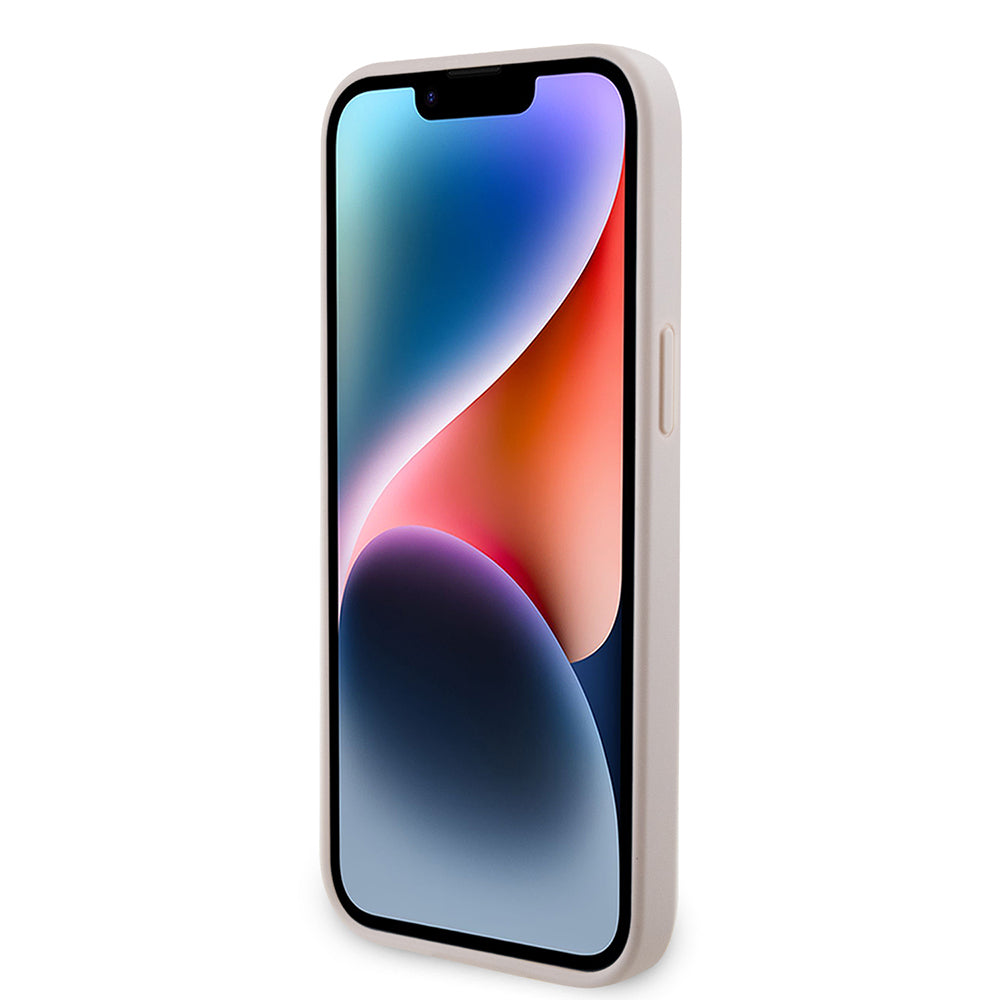 iPhone 14 Pro Max Kılıf Guess Orjinal Lisanslı PU Deri Taşlı Metal Üçgen Logolu Çapraz Vücut Askılı 4G Desenli Kapak