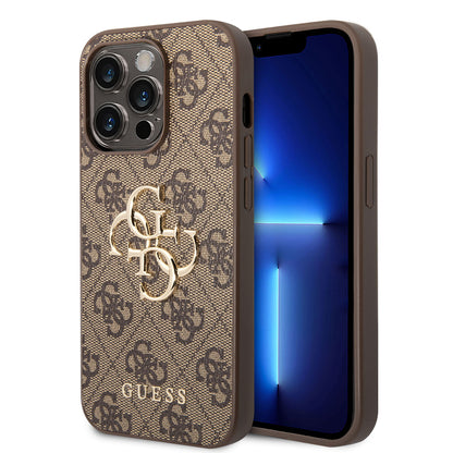 iPhone 14 Pro Max Kılıf GUESS PU Deri Büyük Metal Logo Dizaynlı Kapak