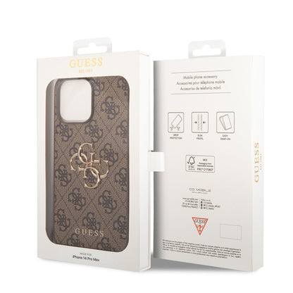 iPhone 14 Pro Max Kılıf GUESS PU Deri Büyük Metal Logo Dizaynlı Kapak