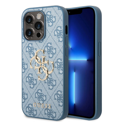 iPhone 14 Pro Max Kılıf GUESS PU Deri Büyük Metal Logo Dizaynlı Kapak