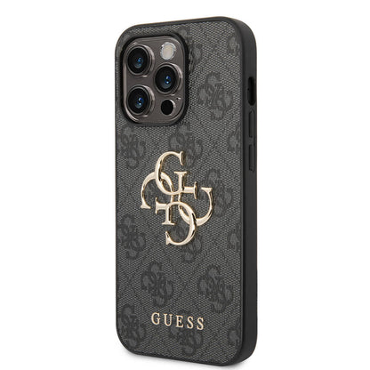 iPhone 14 Pro Max Kılıf GUESS PU Deri Büyük Metal Logo Dizaynlı Kapak