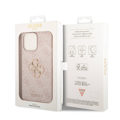 iPhone 14 Pro Max Kılıf GUESS PU Deri Büyük Metal Logo Dizaynlı Kapak