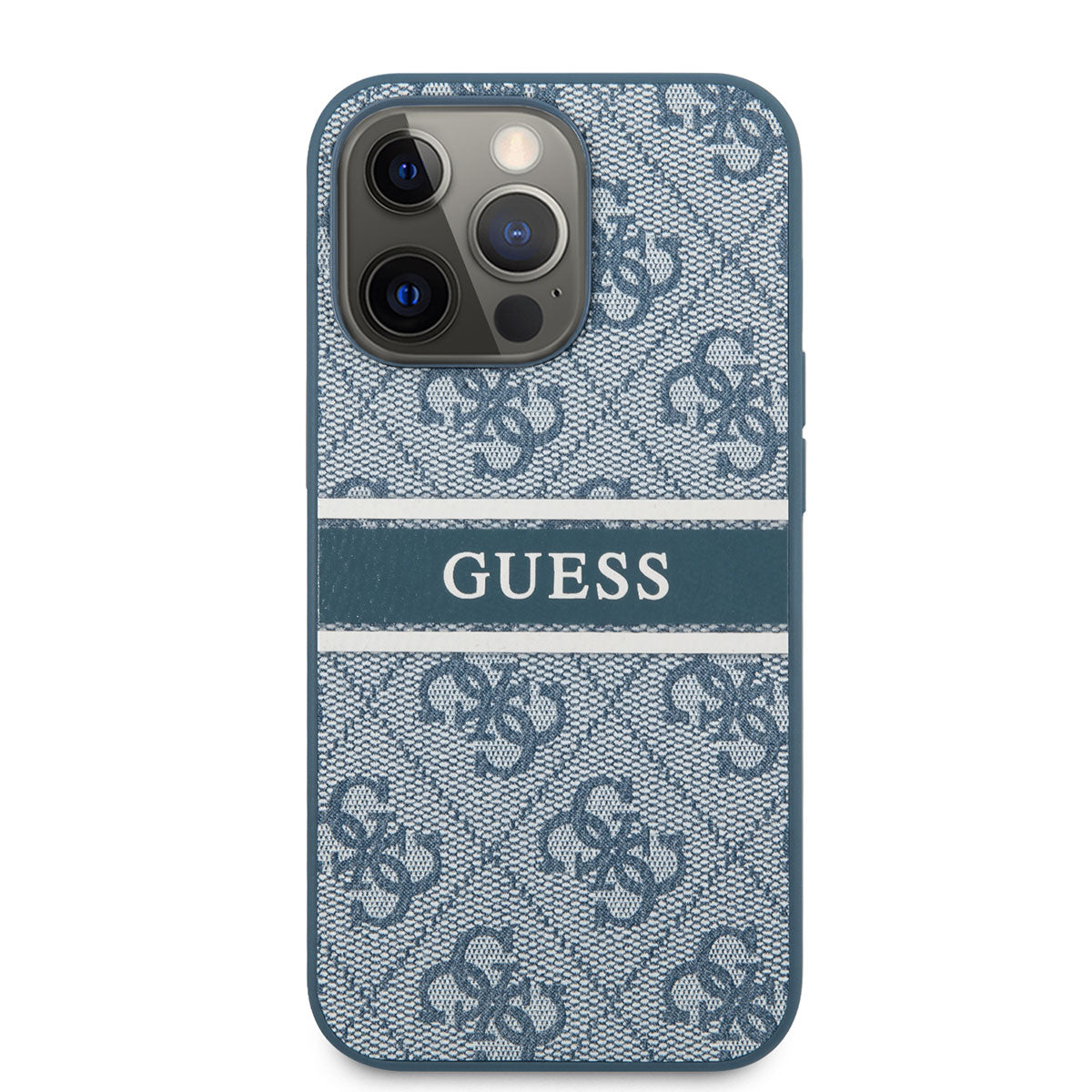 iPhone 14 Pro Max Kılıf GUESS PU Deri Çizgili Logo Dizaynlı Kapak