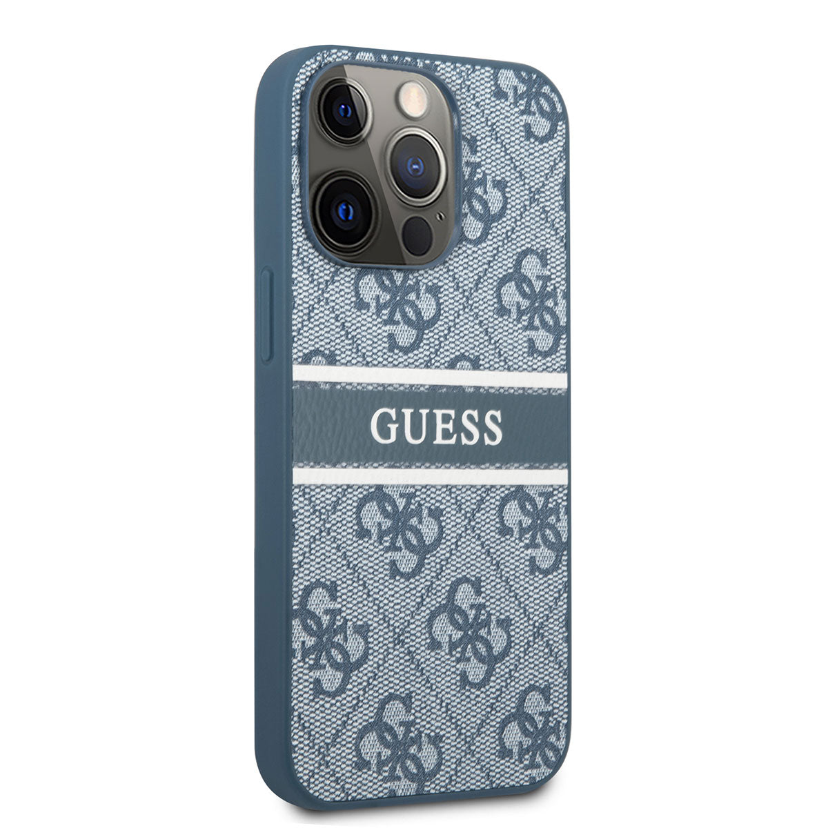 iPhone 14 Pro Max Kılıf GUESS PU Deri Çizgili Logo Dizaynlı Kapak
