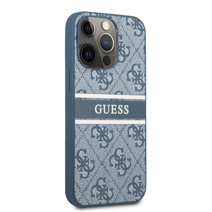 iPhone 14 Pro Max Kılıf GUESS PU Deri Çizgili Logo Dizaynlı Kapak