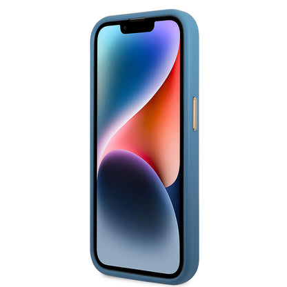 iPhone 14 Pro Max Kılıf GUESS PU Deri Metal Logo Dizaynlı Kapak
