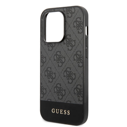iPhone 14 Pro Max Kılıf GUESS PU Deri Şerit Logo Dizaynlı Kapak