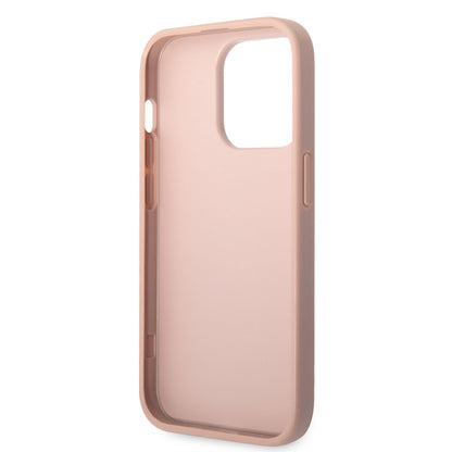 iPhone 14 Pro Max Kılıf GUESS PU Safran Deri Kartlıklı Dizayn Kapak