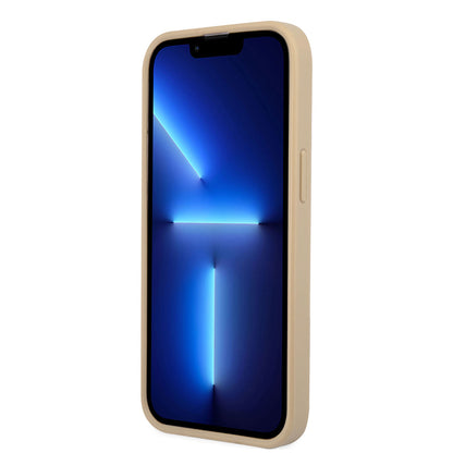 iPhone 14 Pro Max Kılıf GUESS PU Safran Deri Üçgen Logo Dizayn Kapak