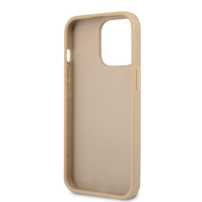 iPhone 14 Pro Max Kılıf GUESS PU Safran Deri Üçgen Logo Dizayn Kapak