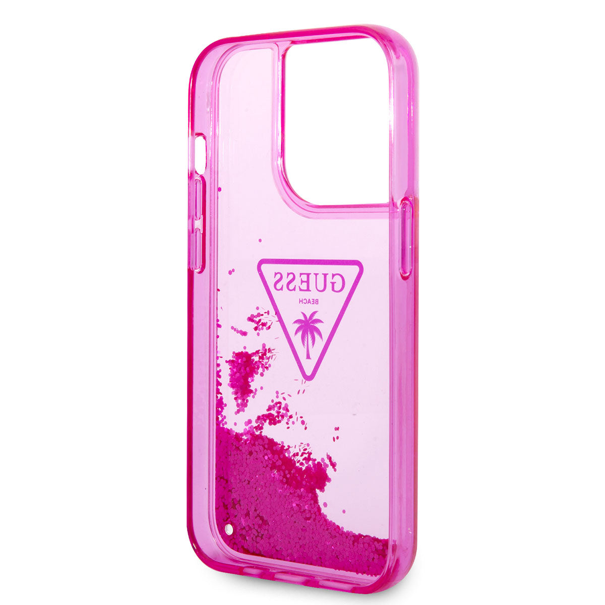 iPhone 14 Pro Max Kılıf GUESS Transparan Sıvılı Simli Dizayn Kapak