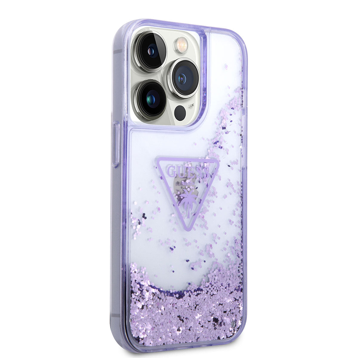 iPhone 14 Pro Max Kılıf GUESS Transparan Sıvılı Simli Dizayn Kapak