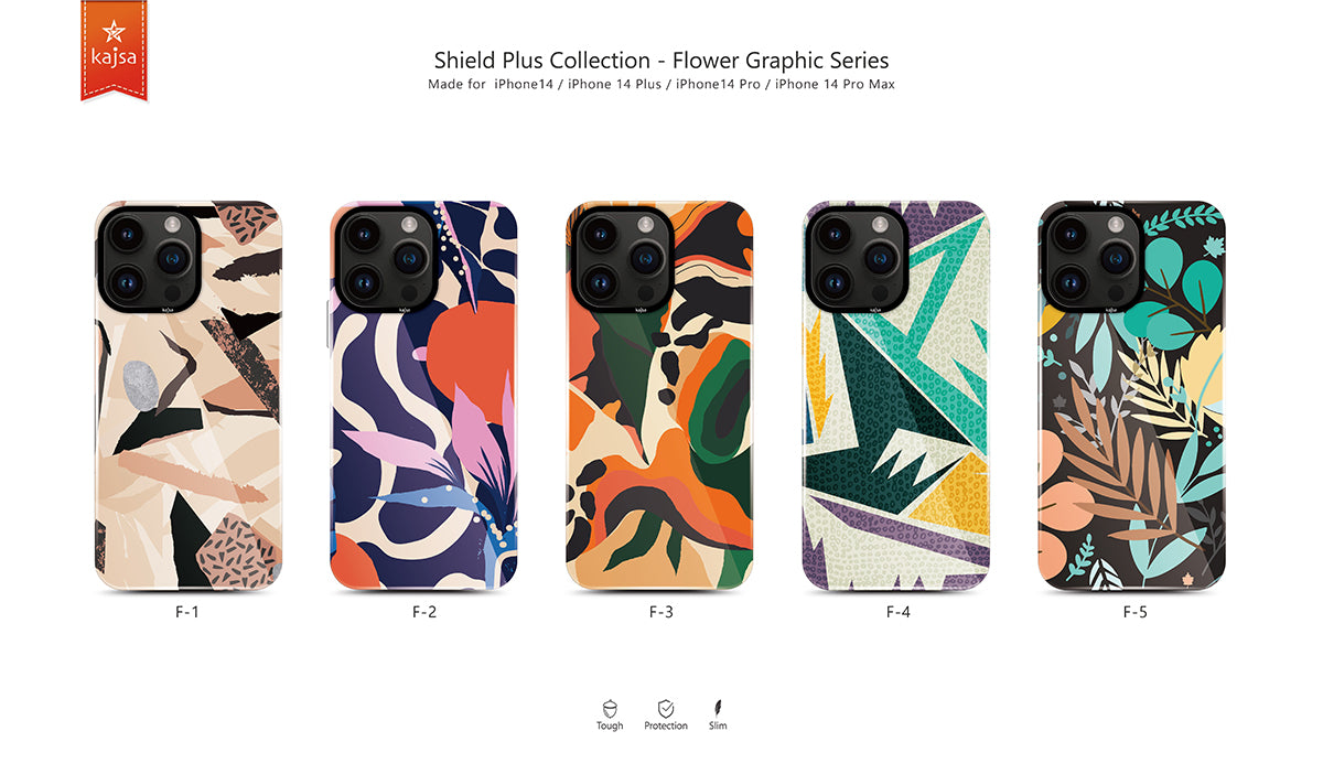 iPhone 14 Pro Max Kılıf HD Desenli Kajsa Shield Plus Flower Graphic Serisi Kapak