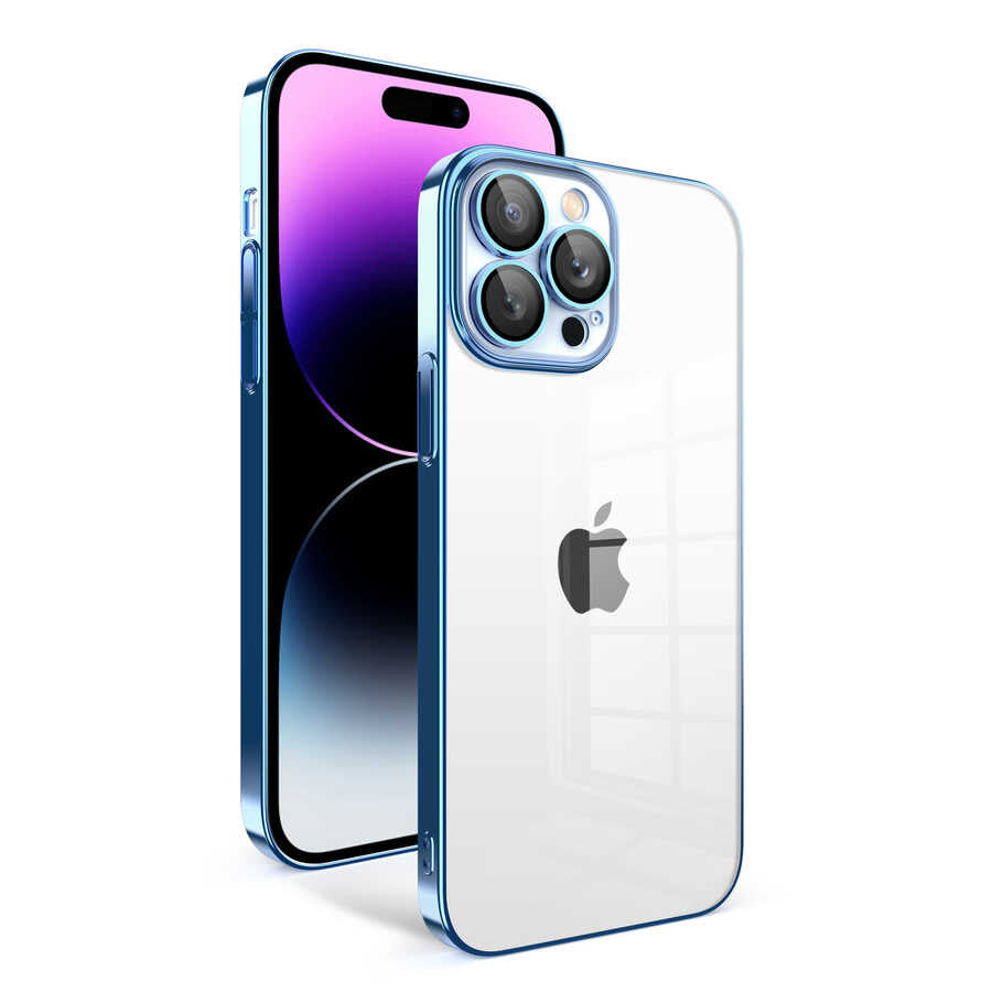 Apple iPhone 14 Pro Max Kılıf Kamera Korumalı Renkli Çerçeveli Zore Garaj Kapak
