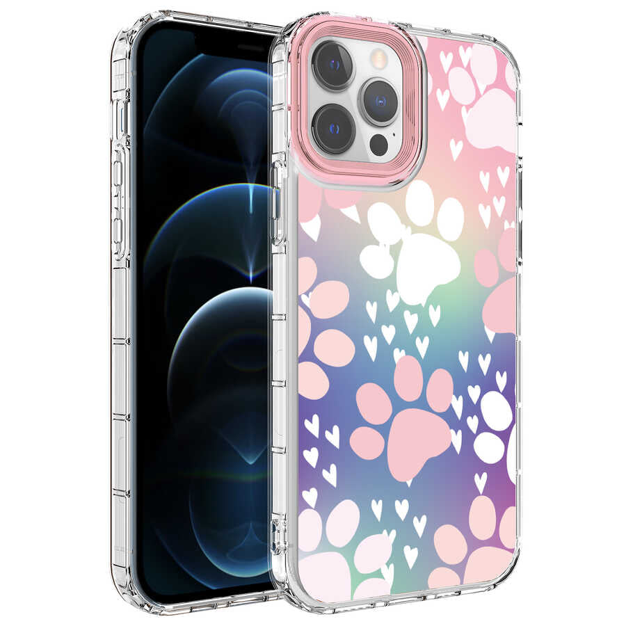 Apple iPhone 14 Pro Max Kılıf Kamera Korumalı Renkli Desenli Sert Silikon Zore Korn Kapak
